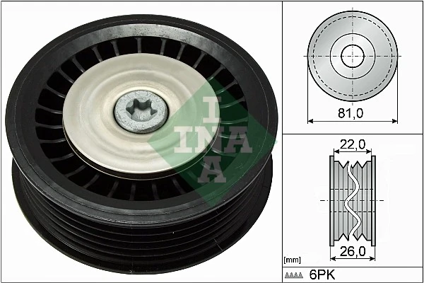 Deflection/Guide Pulley, V-ribbed belt